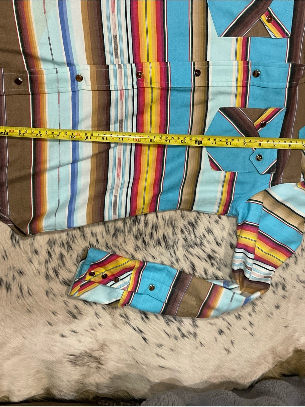 Tasha Polizzi Turquoise Multi-Stripe Western Button-Down Shirt - Picture 8 of 10